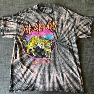Def Leppard High N Dry Tie Dye Graphic T-Shirt‎ Band Tee Size Medium